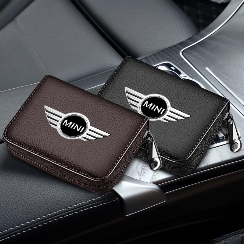 Leather Car Driver's License ID Card Bank Card Wallet Car Styling For BMW Mini Cooper F54 F55 F56 R56 R60 SONE Roadster Clubman Coupe