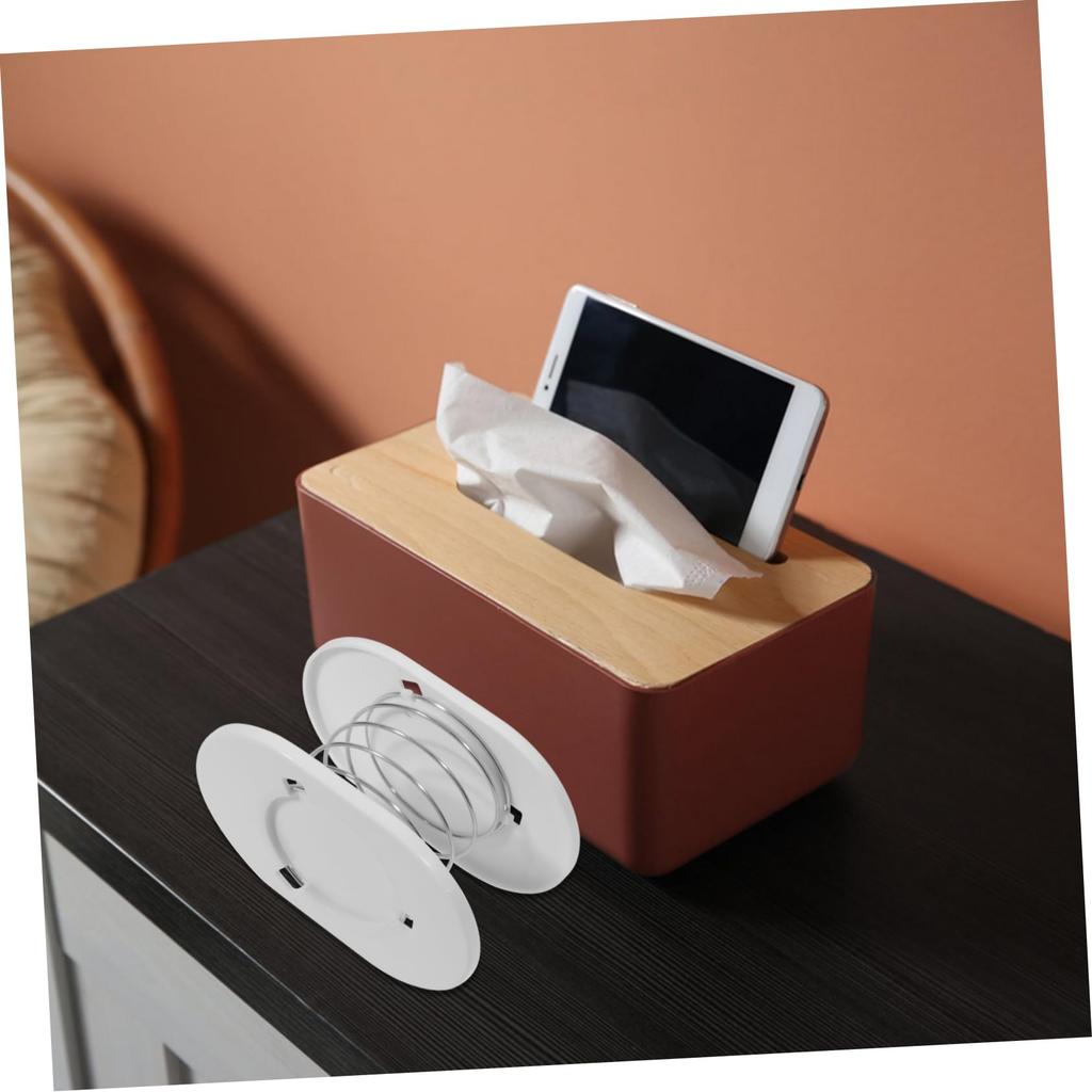 STOBAZA Держатель для бумажных салфеток из двух частей с пружиной для кухни, Металлическая пружинная опора, Белый, ПП