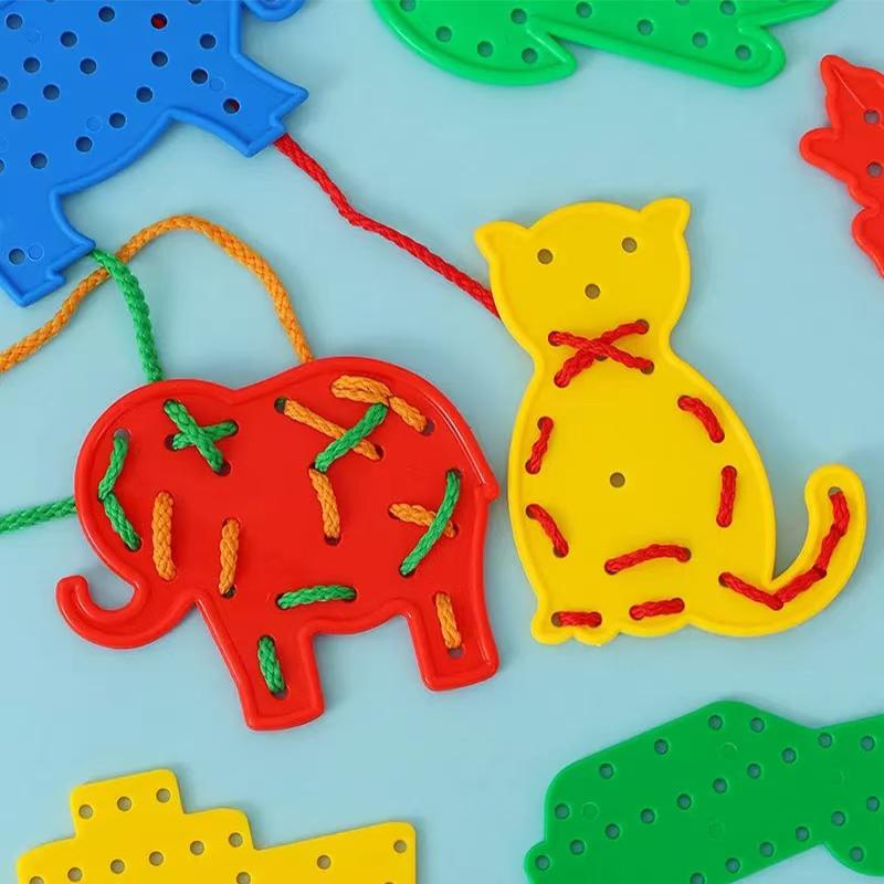 Монтессори Сенсорные Игрушки Раннее Обучение Основные Жизненные Навыки Бизиборд Детская Шнуровка Продевание Игра Образовательные Подарки