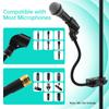 13 inch Gooseneck Microphone Stand Fit for Shure AT2020 with 2 Adapters and Cable Ties Flexible Mic Arm Heavy Duty Super Clamp