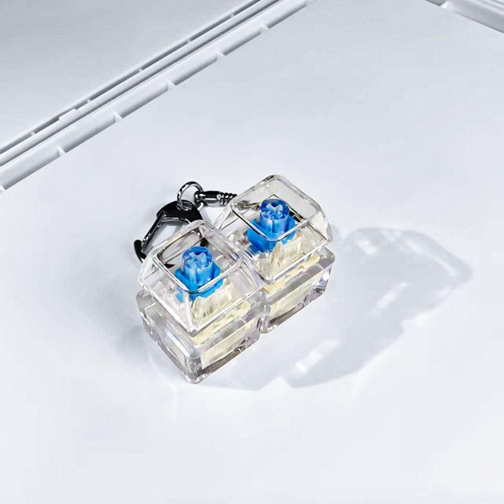 Delicate Glowing Effects Mechanical Switch Keychain Gentle Fingertip Pressing