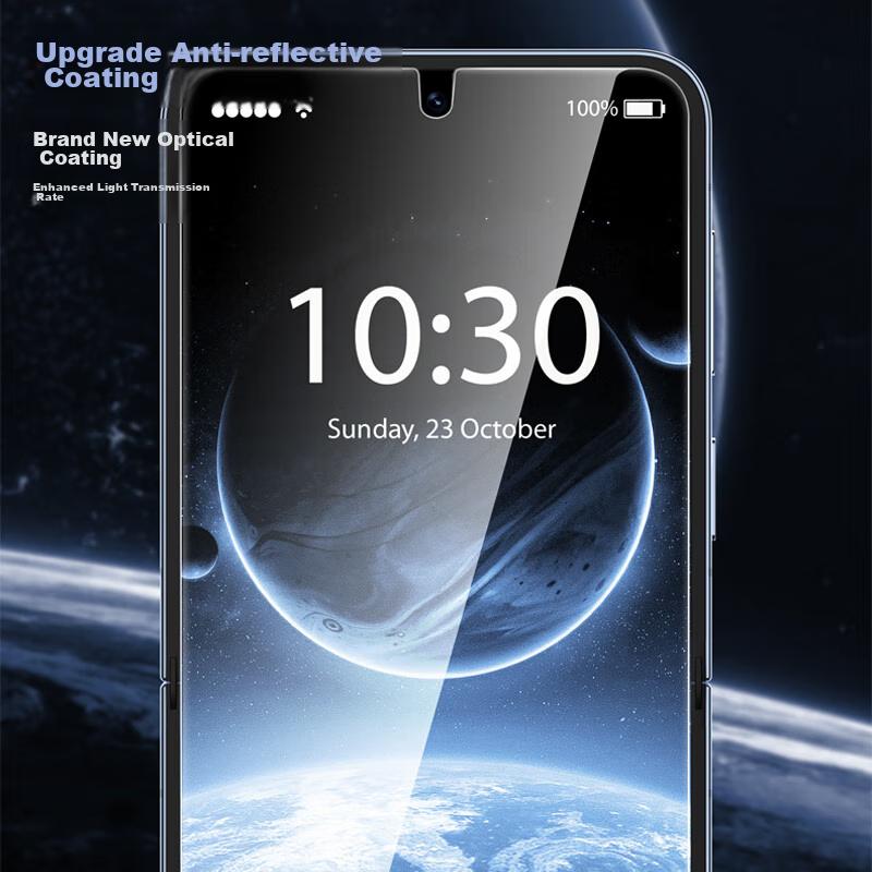 Full Screen Hydrogel Film for Samsung Z Flip7FE And Z Flip6, Soft Screen Protector Screen Three-Piece Set, HD Non-Tempered Full Adhesive Protection