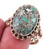 Натуральный тибетский бирюзовый драгоценный камень кольцо из стерлингового серебра 925 пробы двухцветное S.10.5 o7r41