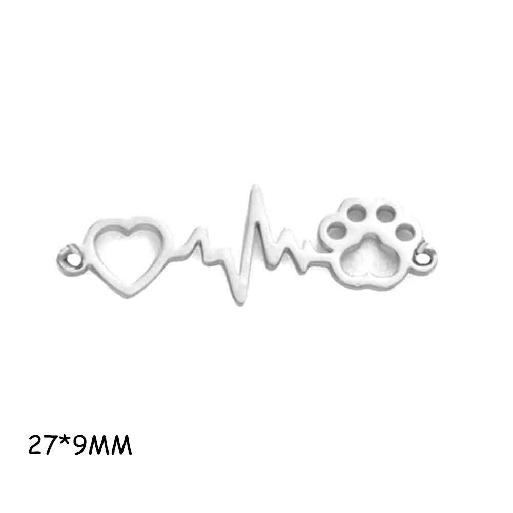 Cazador Dog Cat Paw Footprint Charms for Jewelry Making Stainless Steel Animal 2 Holes DIY Pendants for Bracelet Necklace 2026
