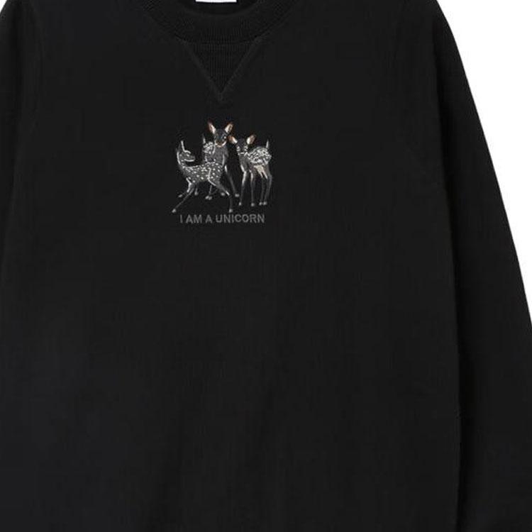 (WMNS) Burberry SS21 Pattern Embroidered Cotton Loose Sports Hoodie Black Women's 80428831