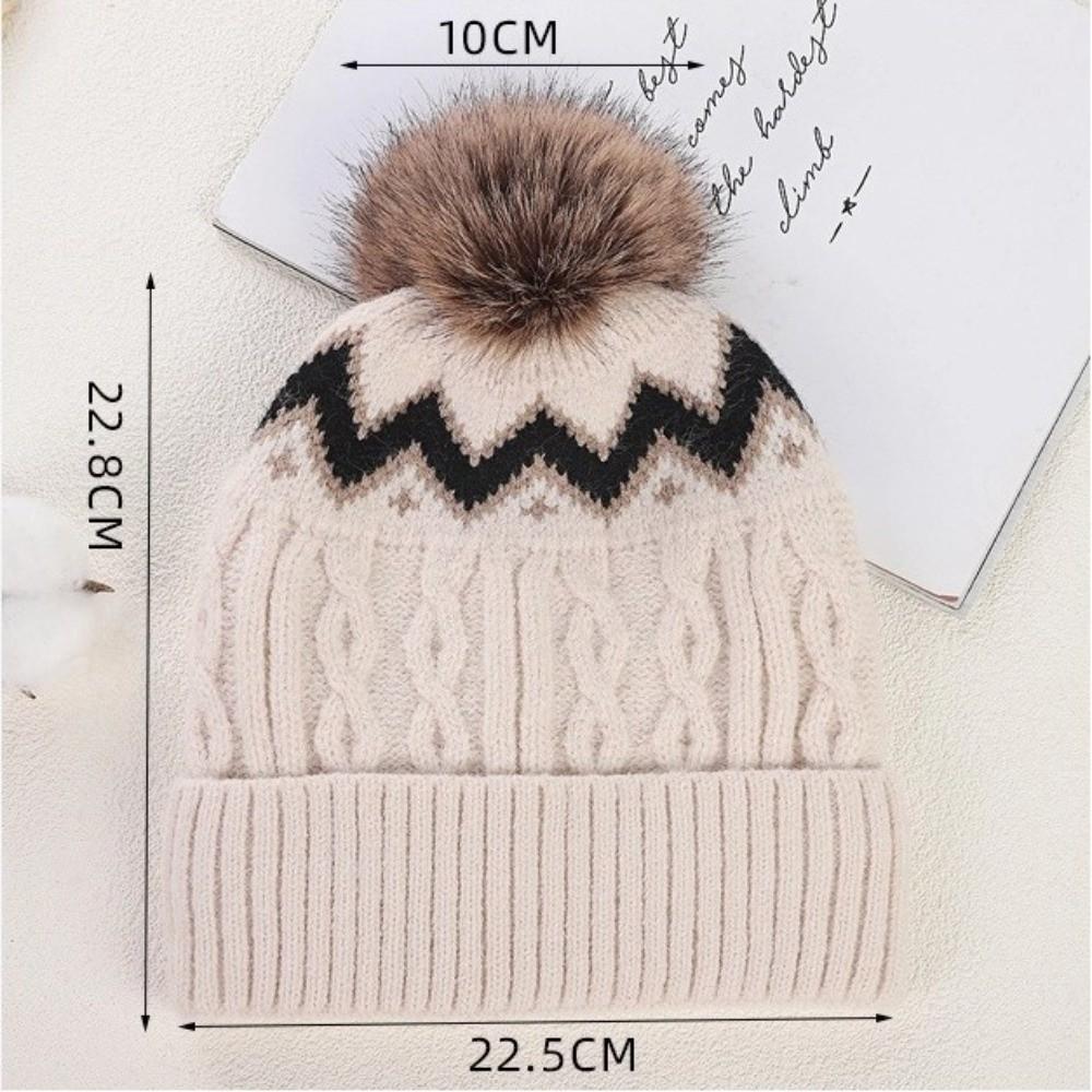 Thickened Beanies Hat Fleece Lined Warm Cap Warm Winter Hat  Women