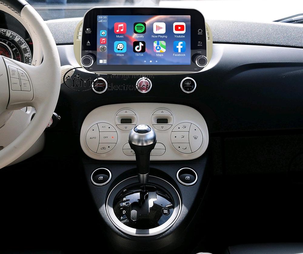 HMG Android 15 Auto Radio for FIAT 500 Abarth 2007 2008 2009-2015 Multimedia Screen Stereo GPS Wireless CarPlay Android Auto 8"
