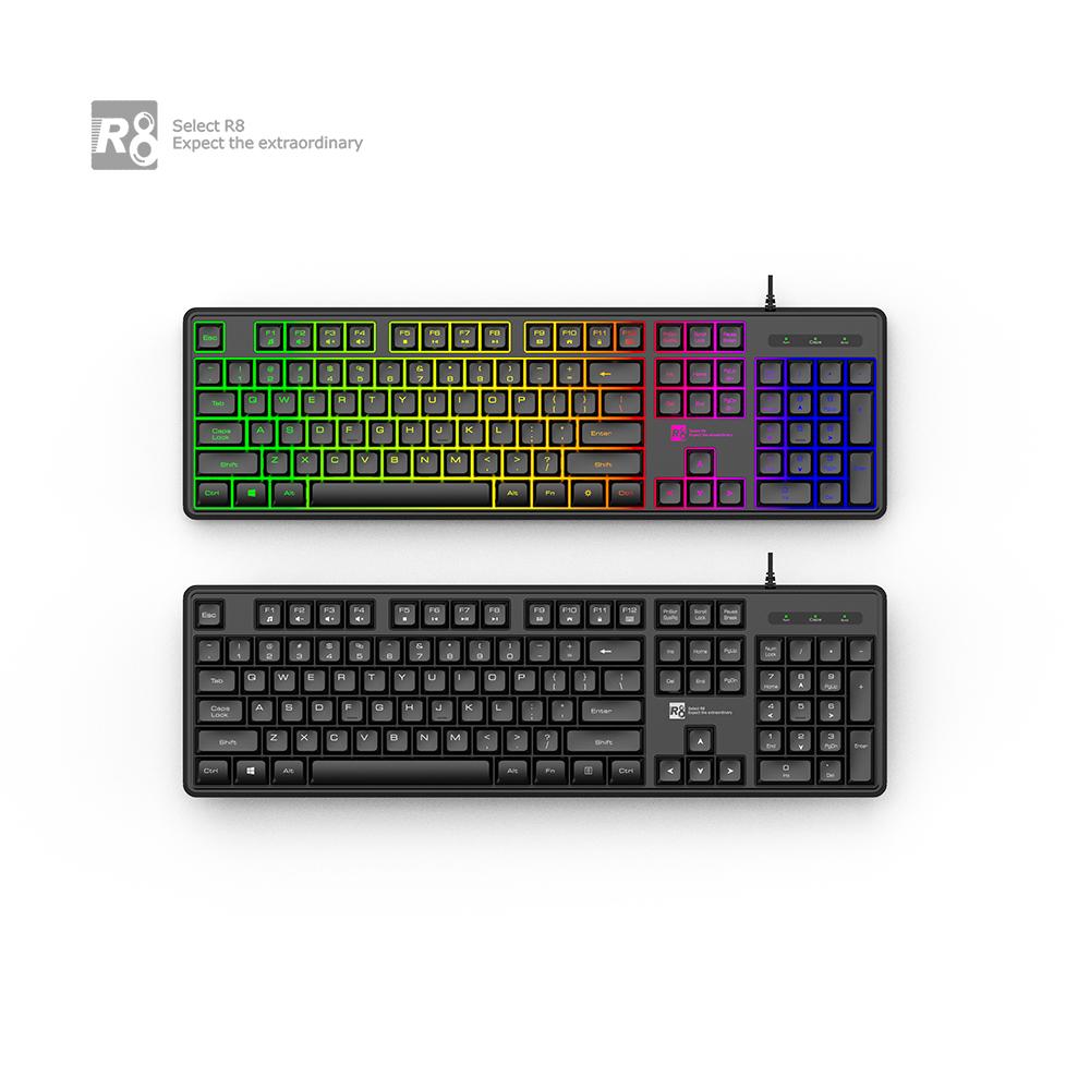 104 Keys Gaming Keyboard Wired Keyboard With RGB LED Back Light Middle Size Keyboard for PC Gamer