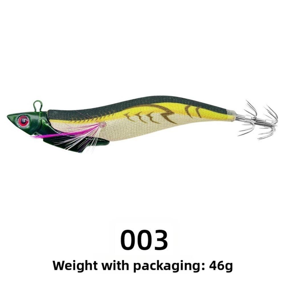 39g Weight Wooden Fishing Lure Sinking Design Shrimp Squid Lure Sinking Bait Lure Outdoor Fishing