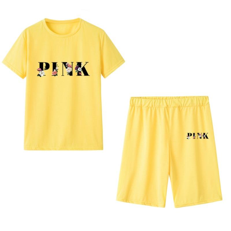 Женский спортивный костюм с принтом, трендовая футболка + шорты, комплект из 2 предметов, повседневный, простой, мягкий, роскошный костюм для бега, спортивная летняя одежда