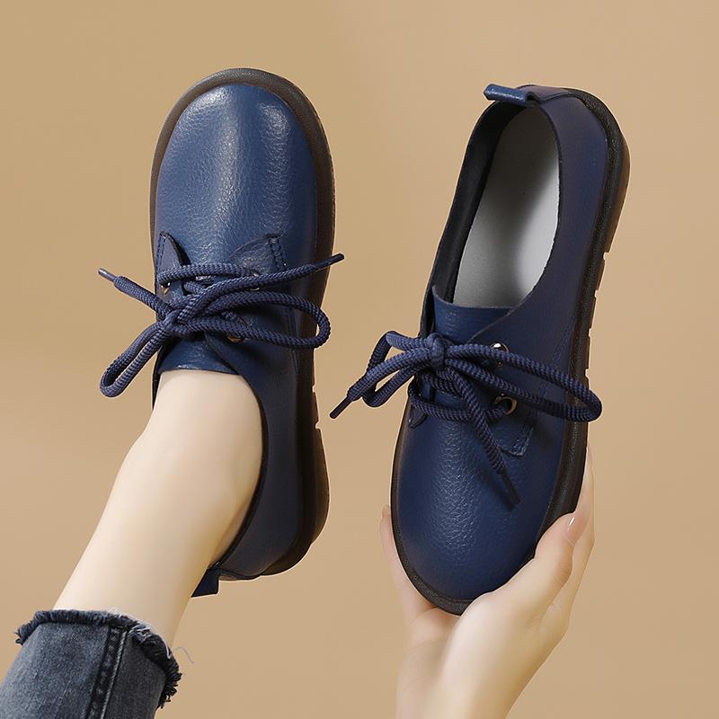 Женские топсайдеры, кожаные удобные туфли на плоской подошве для вождения, повседневные прогулочные туфли больших размеров, минималистичная обувь для беременных, женские демисезонные полуботинки