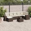 VidaXL Garden Lounge Set with Cushions 8 Pcs, Patio Sofas, Patio Furniture Set, Outdoor Furniture, Brown 3255230