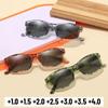 Retro Personality Fashion Square Frame Reading Glasses Men Women Fashion UV Sunglasses New High-quality Presbyopia Glasses +4.0