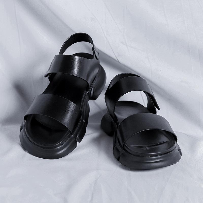 Модные мужские сандалии 2025 лето Я ношу универсальные и дышащие туфли на платформе с одним ремешком 9696-R