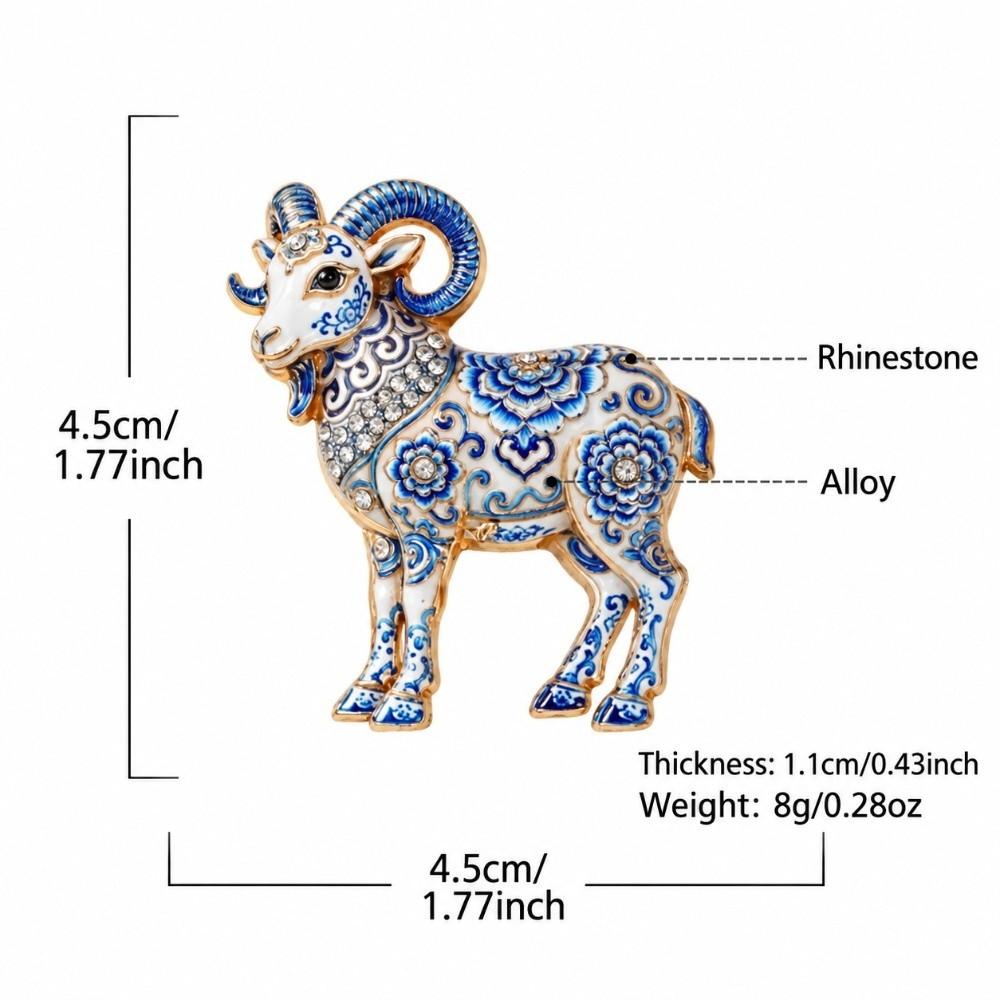 Enamel Painted Sheep Brooch Vintage Fashion Brooch Pin Durable Animal Brooch  Outfit Styling