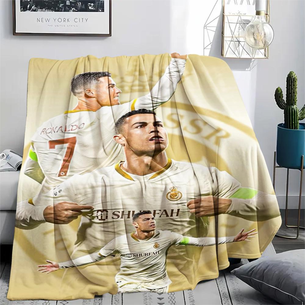 1pc C Ronaldo Print Flannel Blanket, High quality Comfortable for All Seasons, Home Decor, Warmth and Comfort, Perfect for Christmas Gifts25