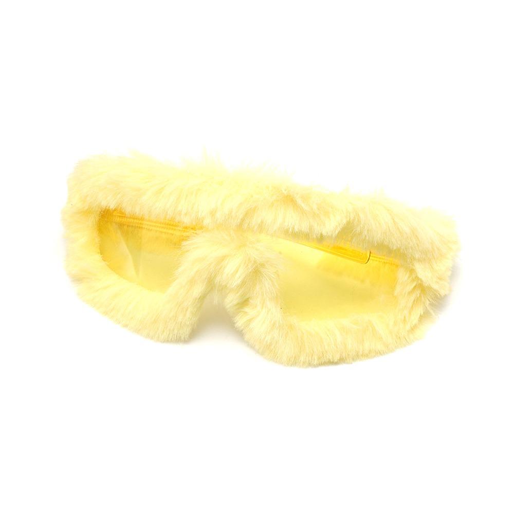 Soft Winter Sunglasses Furry Party Sunglasses Plush Sunglasses  Winter Christmas Halloween Party