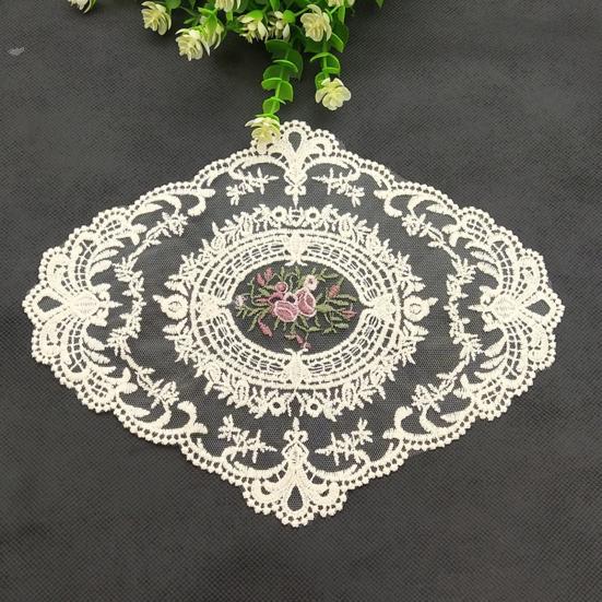 Вышитый кружевной поднос, ретро-салфетка для французского вязания крючком, вышитый вручную цветок, коврик для стола