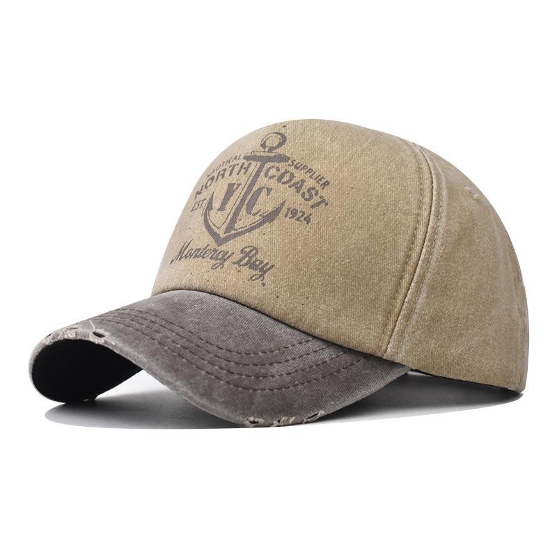 Бейсболка из чистого хлопка с принтом в старинном стиле, большая классическая бейсболка с якорем, подходящая по цвету