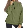 Women's Half Zipper Long Sleeve Sweater Pullover Solid Color Loose Casual Sports Sweater