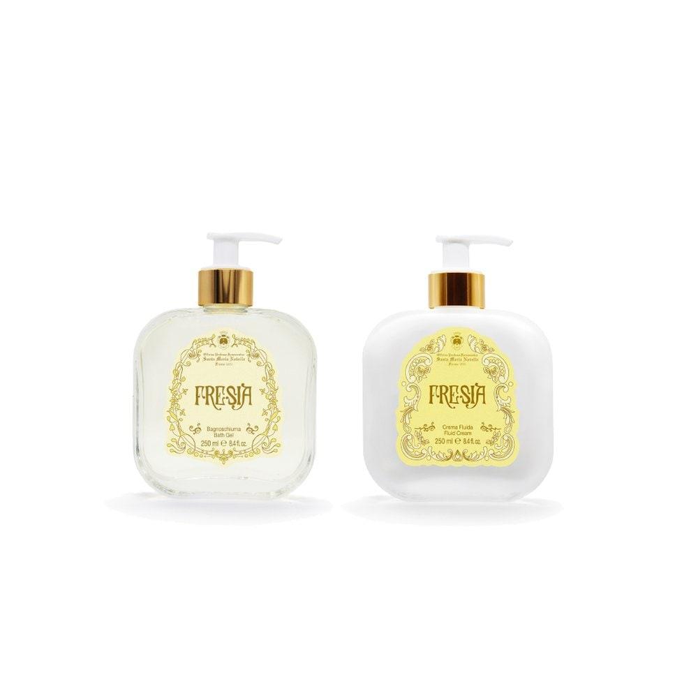 Santa Maria Novella (задавать) стеклянная упаковка для тела дуо фрезия (гель для душа и лосьон) 250мл