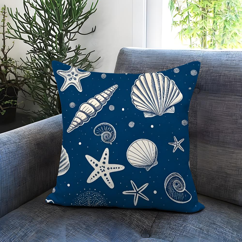 Light blue ocean ripple Cushion Cover Comfortable Reversible Pillow Cover Ideal for Car Sofa Bedroom Beyond