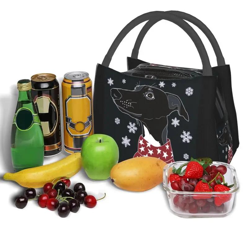 Милый зимний Whippet многоразовый ланч-бокс для женщин герметичный Lurcher Greyhound Dog Cooler термосумка для еды изолированный ланч-бокс