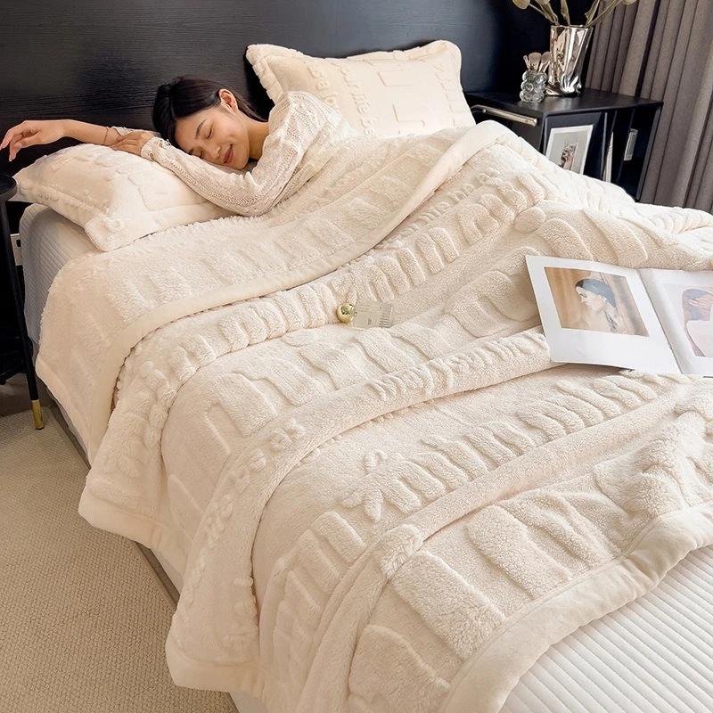 1PC New Winter Blanket for Bed Soft Fluffy Sofa Blankets Warmth Cozy Four-season Versatility Blankets for Beds Sofa Nap Blanket