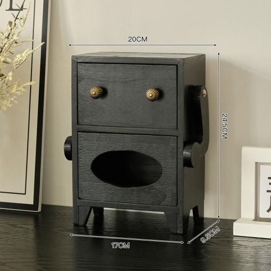 Мини-шкафчик для хранения в форме робота Деревянная шкатулка для украшений Ящик и держатель для салфеток Настольный органайзер для украшений Косметики Туалетного столика Общежития Спальни