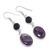 Natural Sage Amethyst, Spinel 925 Sterling Silver Jewelry Earring 2.01" G8r58