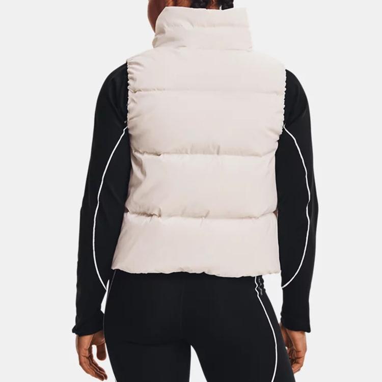 Under Armour Coldgear Training Sports Stand Collar Down Vest Women Vests White 1369374-112