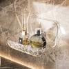 Bathroom Transparent Shelf Rack Wall-Mounted Washbasin No-Punch Washroom Wall Mounted Cosmetic Storage Transparent Shelf