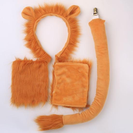 Набор костюма льва из 1/3/4 предметов для молодежи и взрослых на Хэллоуин, косплей, мягкий плюшевый ободок