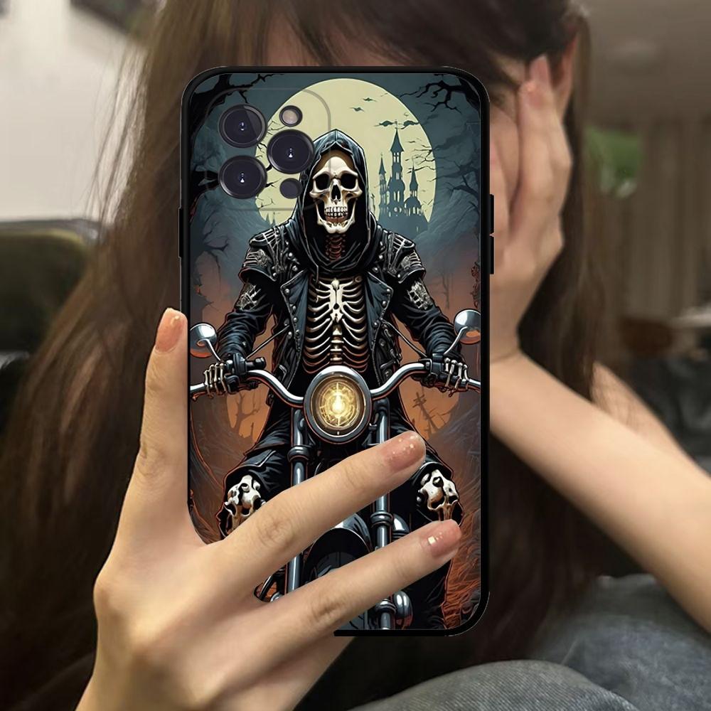 Чехол для телефона Скелет Жнеца Череп Для IPhone 16 15 14 11 12 13 Mini Pro XS Max Чехол 6 7 8 Plus X Funda Shell