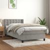 Box Spring Bed with Mattress Light Grey 80 x 200 cm Velvet