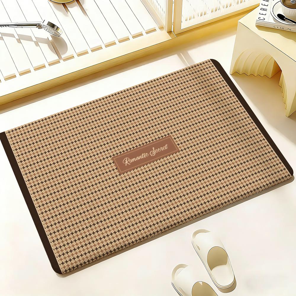 ins Plaids and Stripes Floor Mat Bedroom Living Room Flannel Door Mat Non-Slip Home Decor