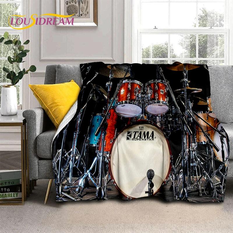 Music Instruments Drum Kit Drum Set Blanket,Soft Throw Blanket for Home Bedroom Bed Sofa Picnic Travel Office Cover Child Gift