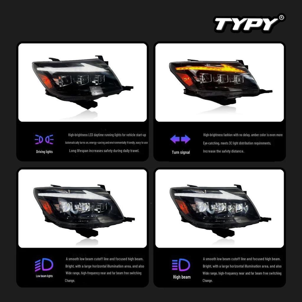 Светодиодная светодиодная фара указателя поворота для 12-14 Toyota Hilux VIGO