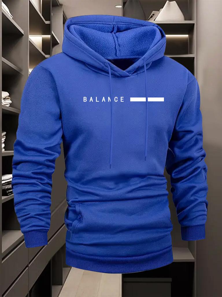 Свитшот с капюшоном BALANCE, красный, мужской, с принтом, в стиле athleisure