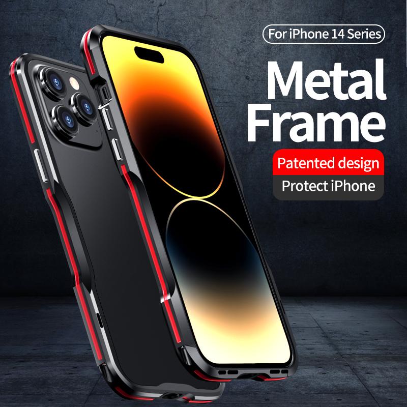 Для IPhone 14 Pro Max Armor Case Роскошный металлический каркас для IPhone 13 12 11 X XR XS 7 8 Легкий противоударный бампер из алюминиевого сплава