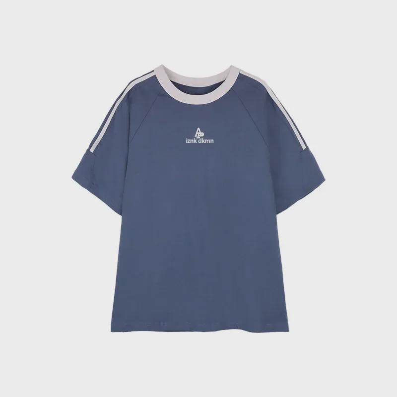 Унисекс футболка с коротким рукавом в ретро-полоску - Свободный крой, круглый вырез, повседневный стиль для весны/лета.