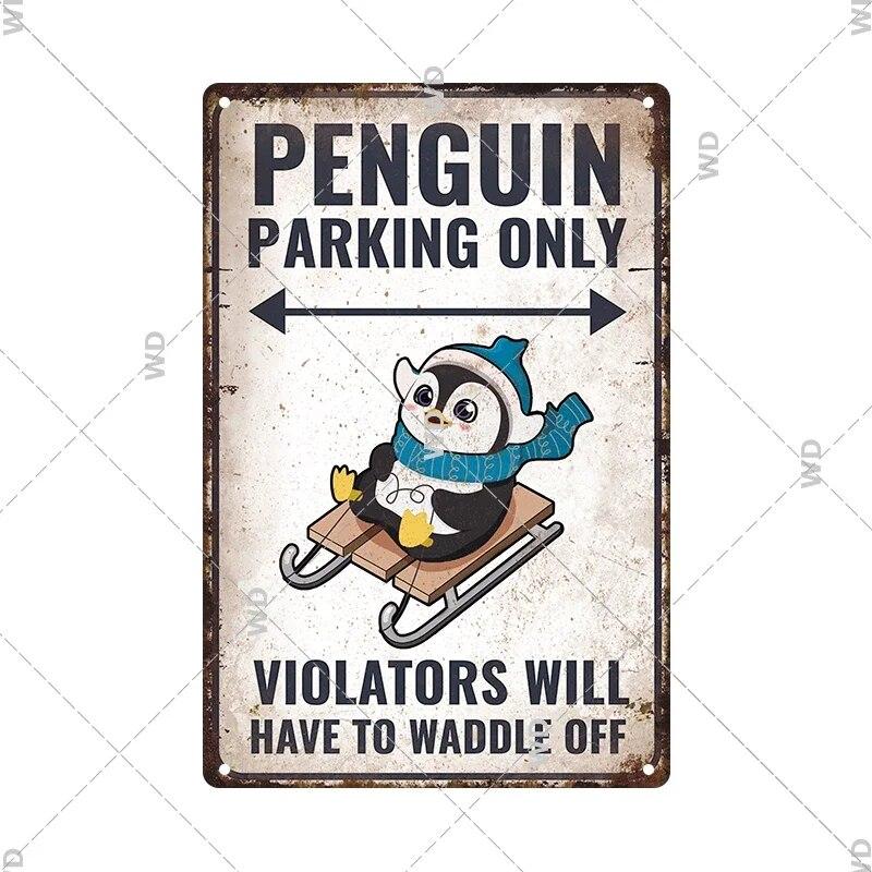 Tin Sign No Parking Slow Down Caution Warning Do Not Pass Metal Vintage Plaque Retro Metal Plate Traffic Yard Street Wall Decor