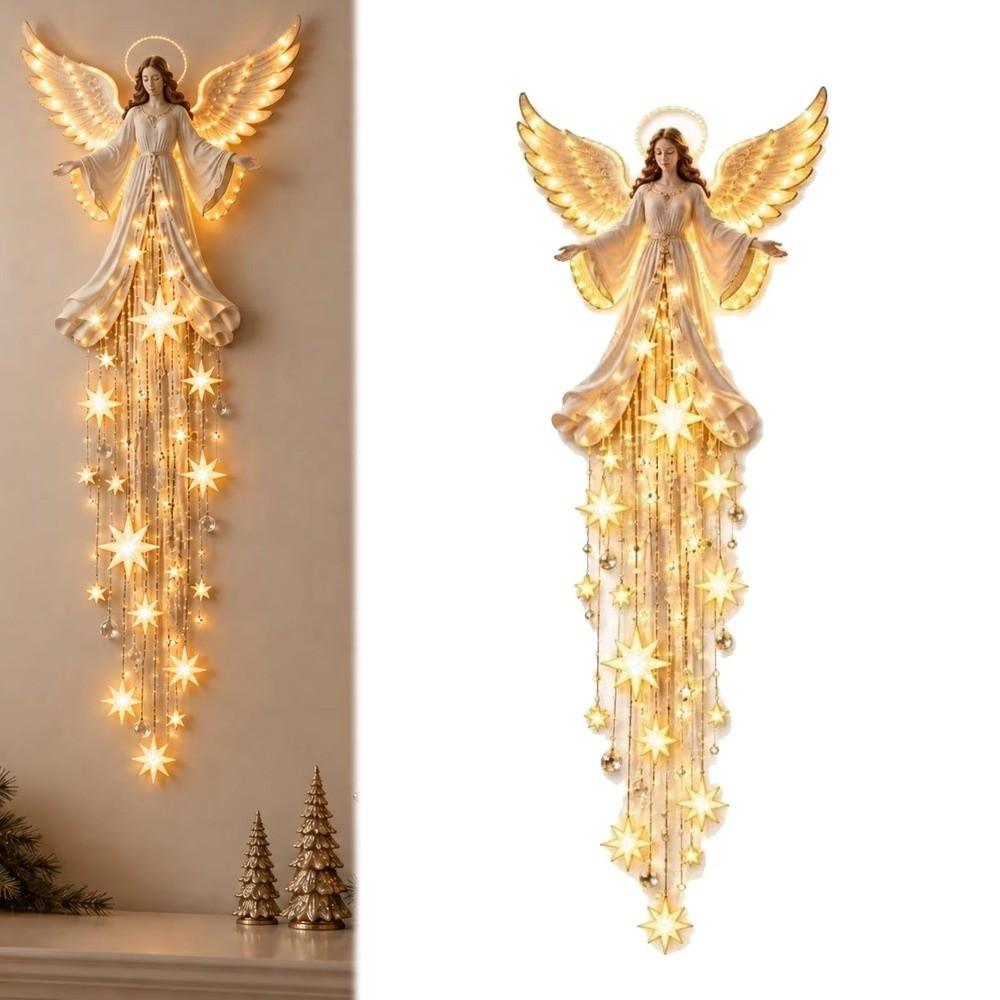 LED Light Angel Blessing Starfall Wall Light Glowing Christmas Trail Wall Light Home Decoration