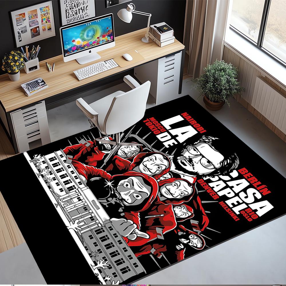 La Casa De Papel Printed Carpet Rug for Office Chair Living Room Bedroom Kitchen Room Decor Gifts