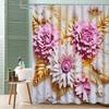 3D Цветочная шторка для душа: Насладитесь потрясающим дизайном, мягкой тканью и роскошной атмосферой для вашей элегантной ванной комнаты.