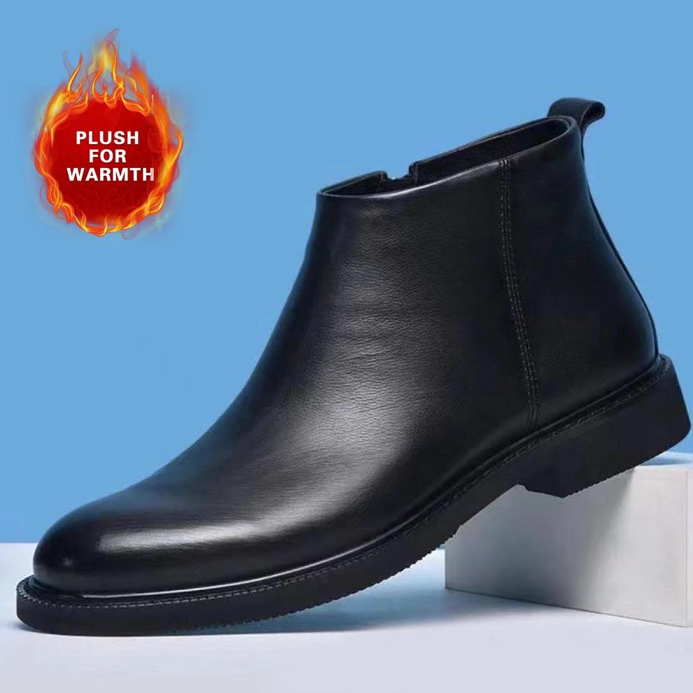 Мужские кожаные туфли Chelsea Boots Solid Color Business Dress Botas Para Hombres Microfiber Tenis Masculine Microfiber 2024 НОВИНКА