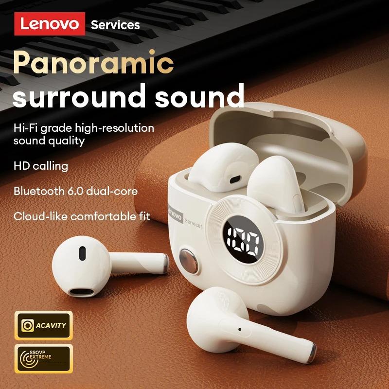 Оригинальные беспроводные наушники Lenovo LE233 HD-звонки Нулевая задержка Bluetooth 6.0 Наушники Длительное время работы Отображение уровня Игровой/Музыкальный Двойной микрофон Вкладыш