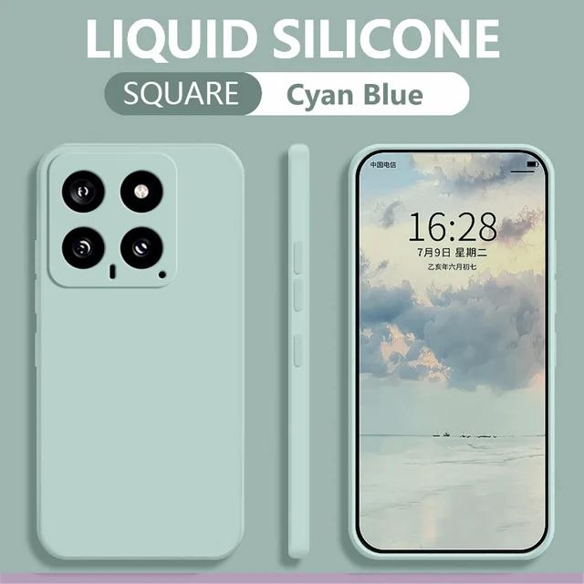 Жидкий силиконовый чехол для телефона Xiaomi 14 с полной защитой и мягкой внутренней отделкой