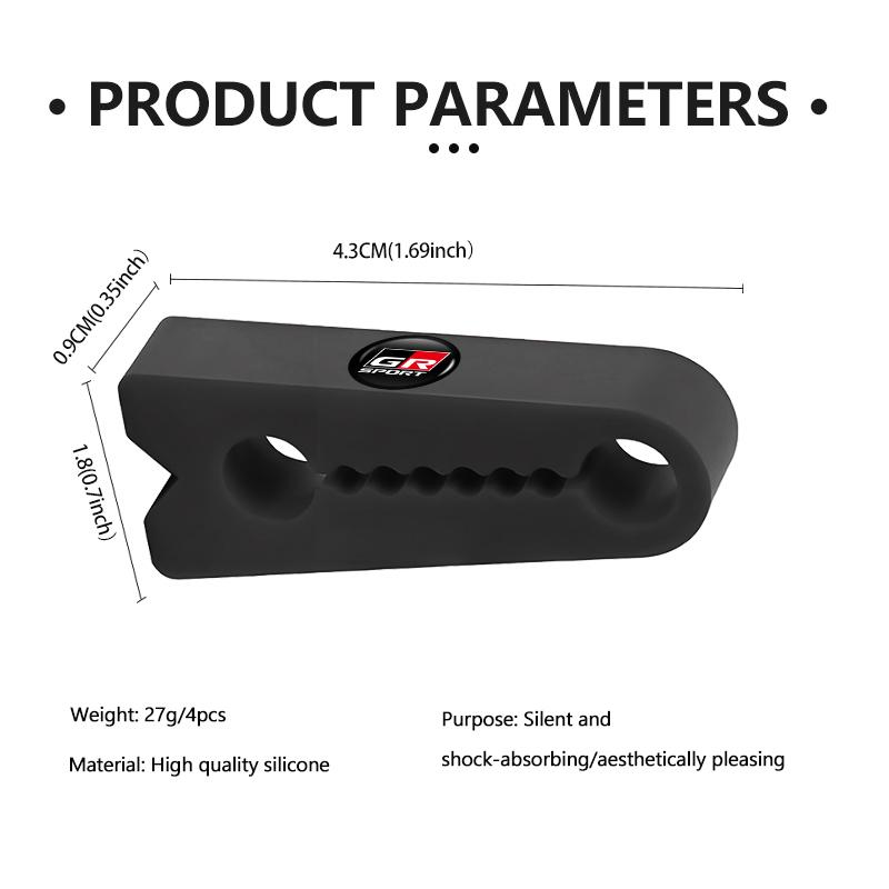 gztcv2 For Toyota Silicone Car Door Anti Shock Pad Soundproof Gasket Lock Buckle Protector Cover GRsport Hilux Aygo Yaris Corolla Rav4
