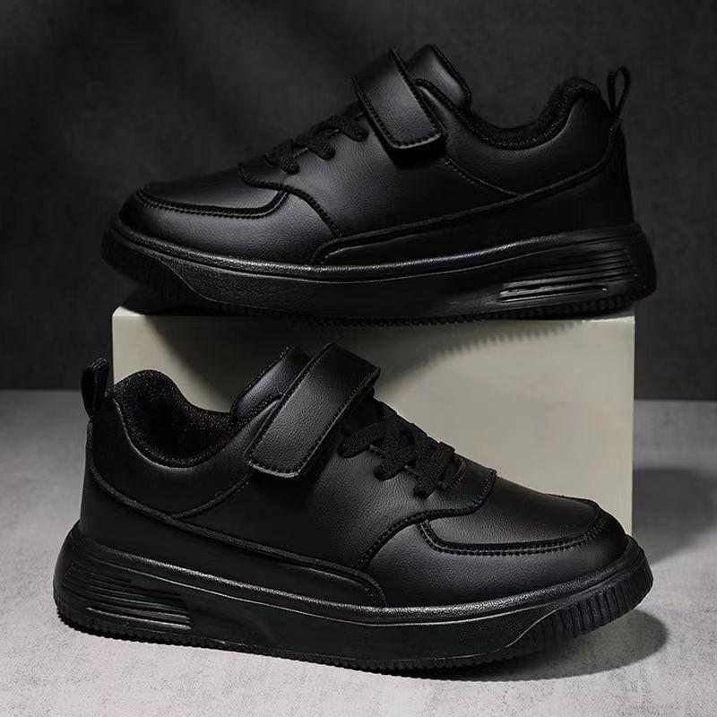 Детские маленькие белые туфли, экспортные кеды, весна-осень 2025, нескользящие, маленькие черные туфли, студенческие, кожаные, водонепроницаемые и нескользящие, спо